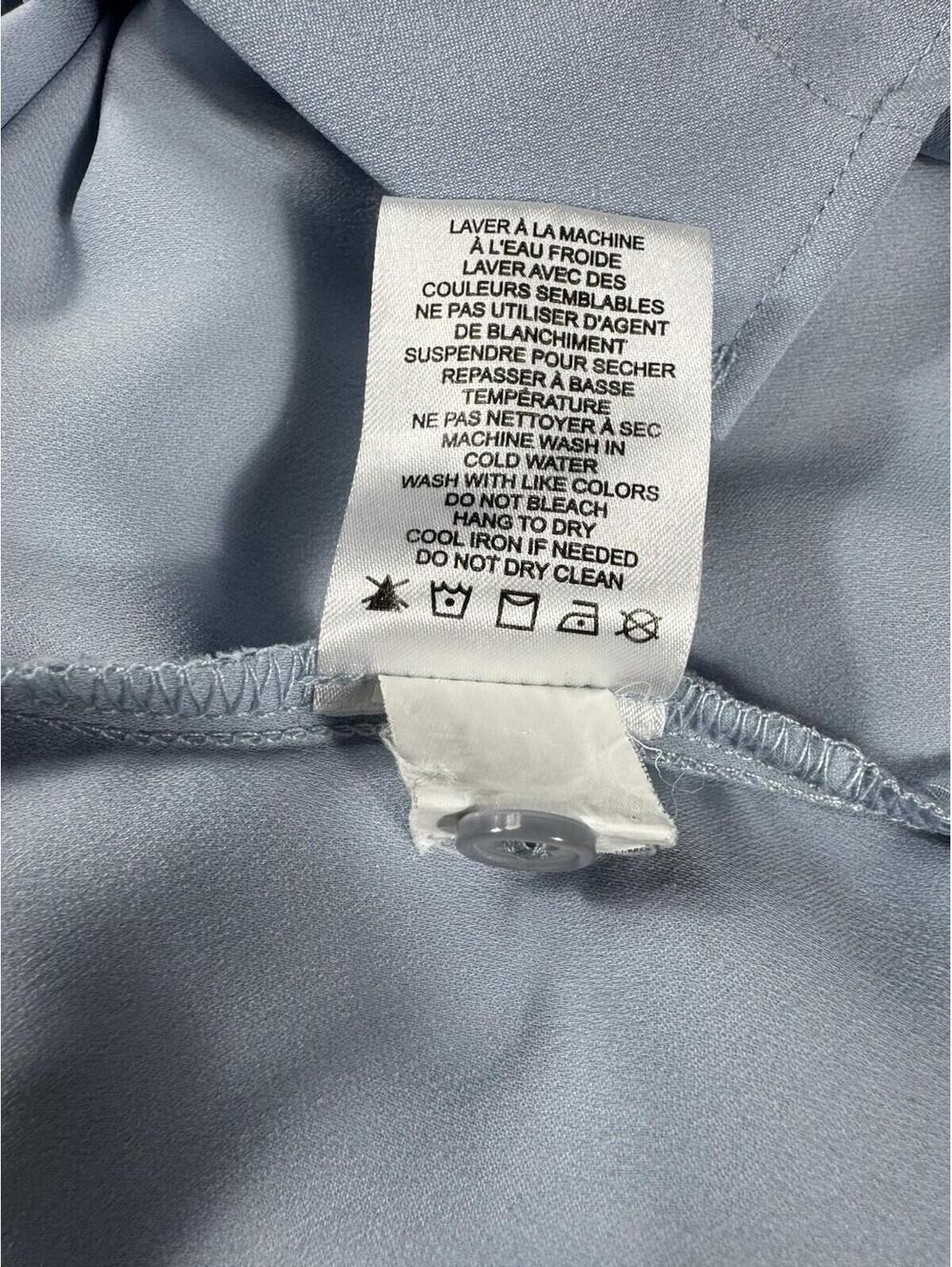 Rachel Zoe Shirt Womens Size L Light Blue Button Down Long Sleeve - Picture 7 of 9